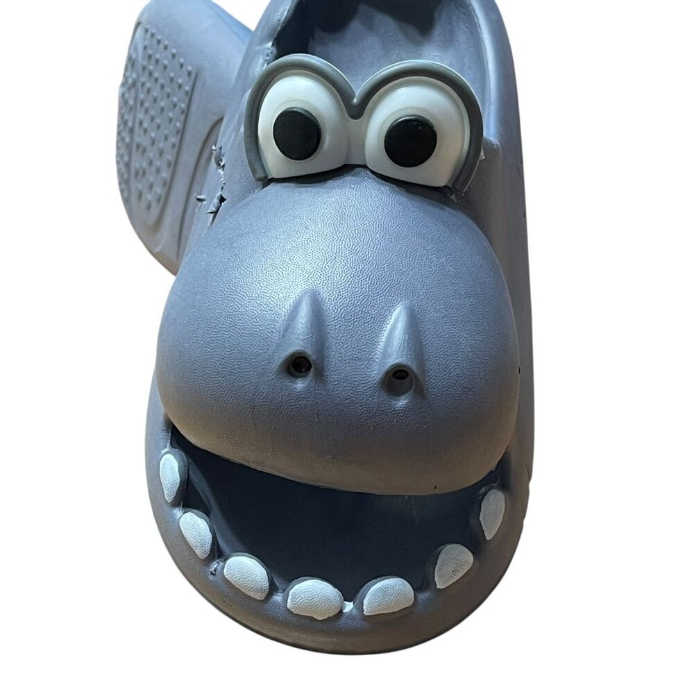 Novelty Hippo-Themed Slip-On House Slippers For Kids Size EU 34-35 ‎ 215MM Gray - Picture 4 of 11